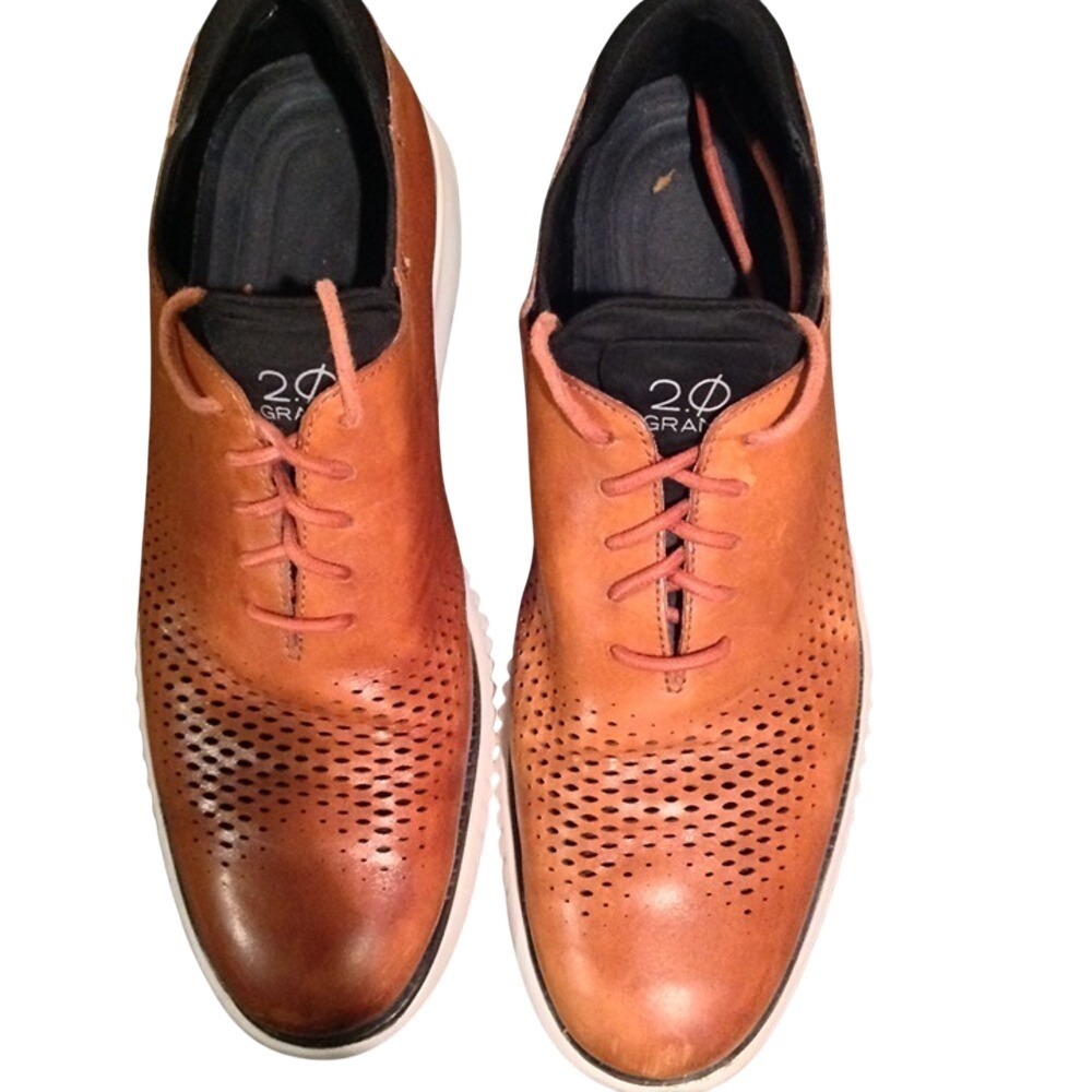 Cole Haan 2.ZeroGrand Men's Size 10.5 British Tan‎ Laser Wingtip Oxford Sneakers